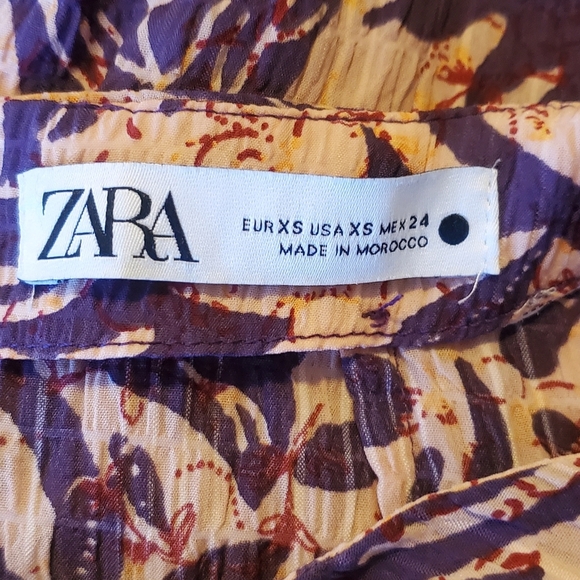 ZARA Purple and Tan Swim Cover-Up Sarongs Beach Swim Skirt Size XS - Picture 6 of 7